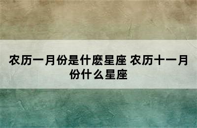 农历一月份是什麽星座 农历十一月份什么星座